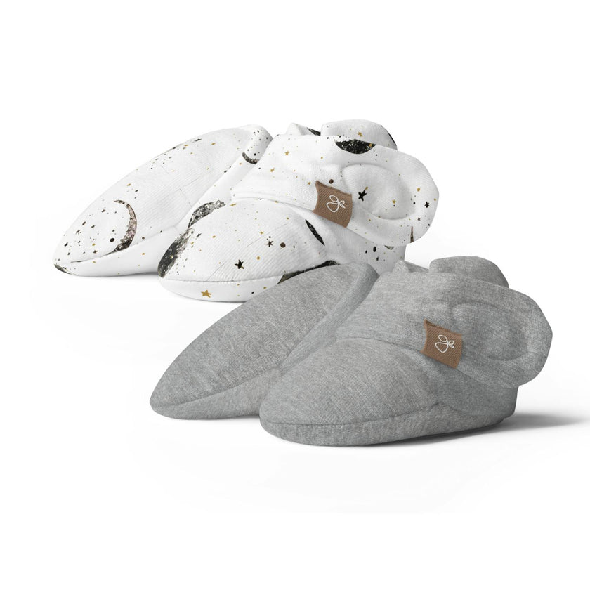 STAY ON 2-PACK BOOTS | MANY MOONS + PEBBLE — Bamboo Organic Cotton Blend