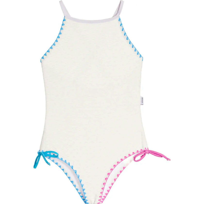 Sari Embroidered Trim One Piece Swimsuit