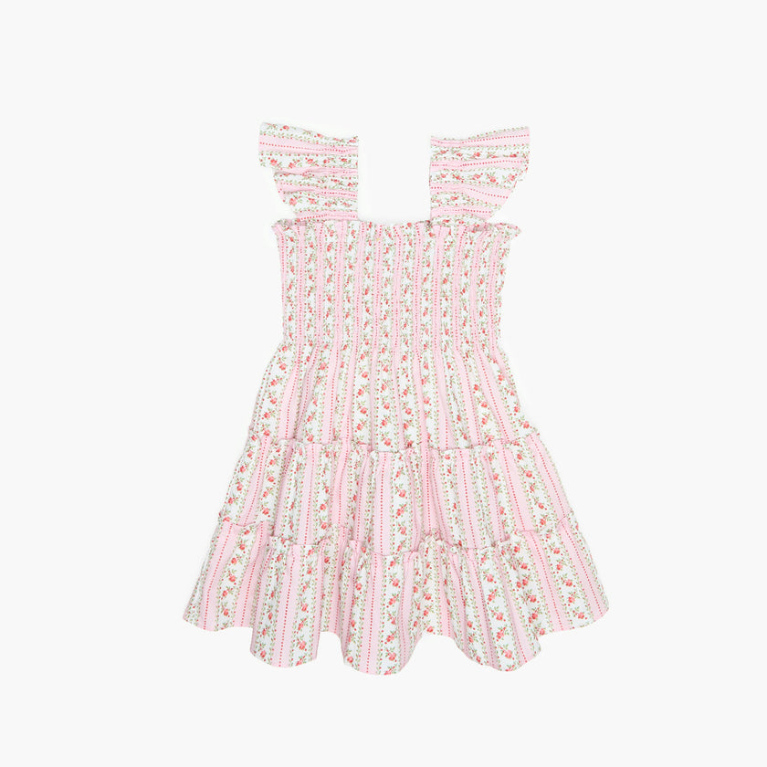 The Tiny Ellie Nap Dress - Pink Floral Dot Stripe