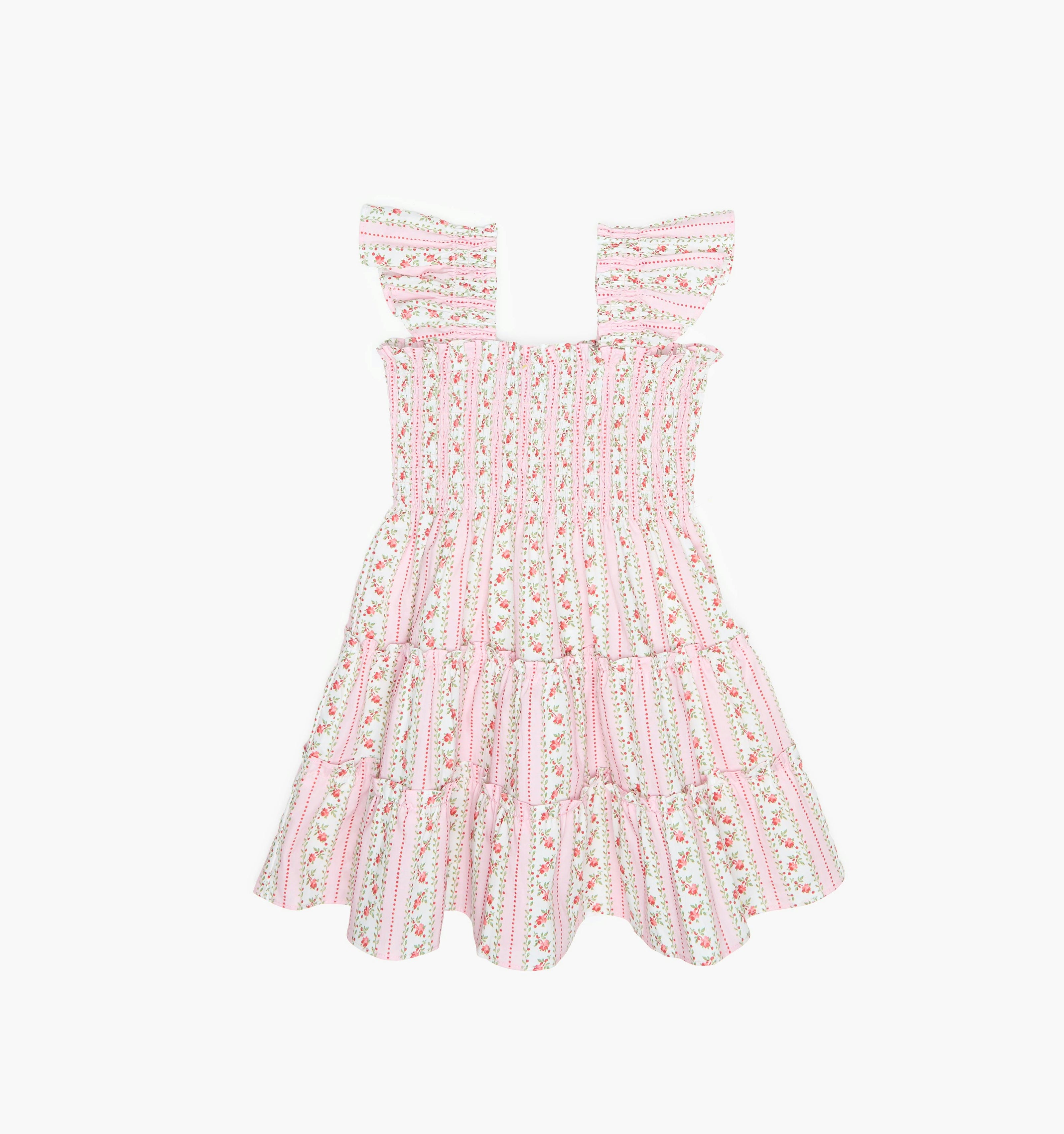 The Tiny Ellie Nap Dress - Pink Floral Dot Stripe