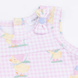 Vintage Spring Ducklings Pink - A-Line Bodysuit Dress