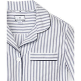 Women's Twill Pajama Set in Navy French Ticking