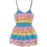 Pastel Ombré Beaded Hearts Sleeveless Romper