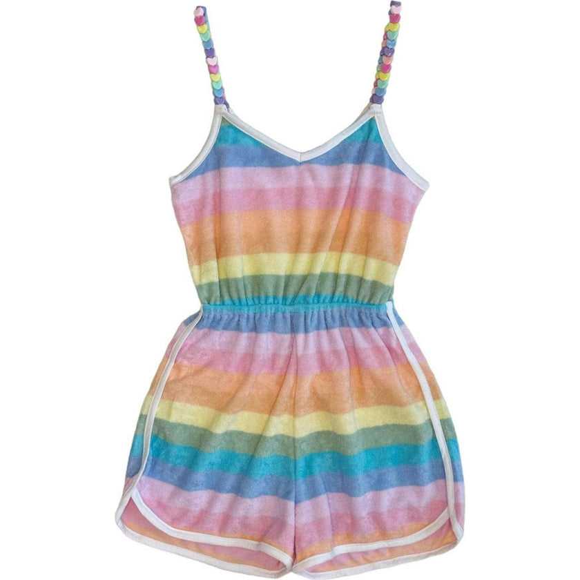 Pastel Ombre Beaded Hearts Romper