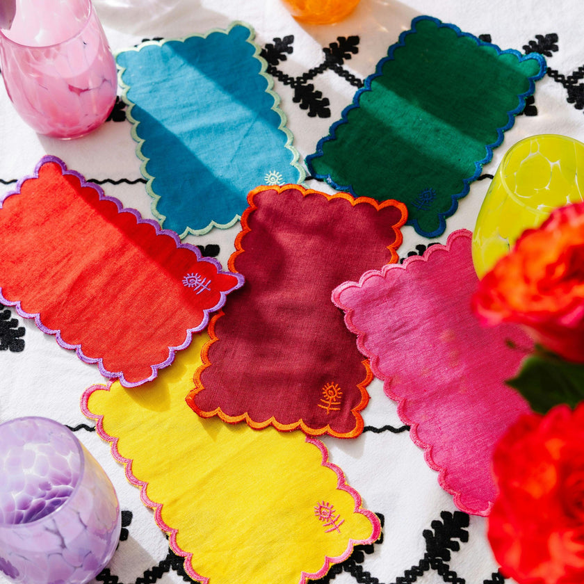 Icon Linen Cocktail Napkins S/6 - Rainbow