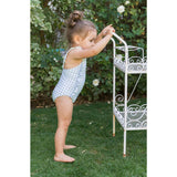 Girls Oasis Blue Gingham Ruffle One Piece