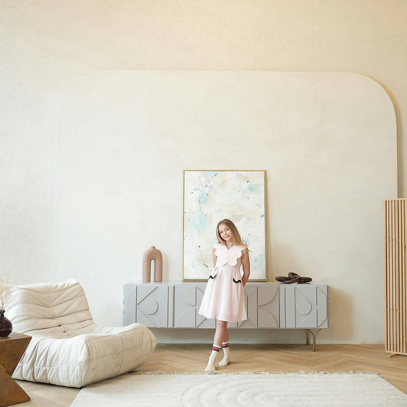 Colette dress (blush-pink/black)