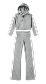 Girls Stripe Side Hoodie and Pants Set