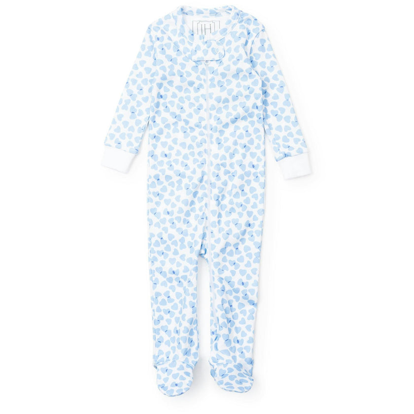 Parker Boys' Zipper Pajama - Confetti Hearts Blue