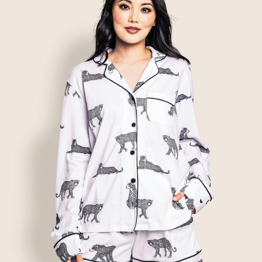 Women's Pima Long Sleeve Short Set in Panthère de Paris