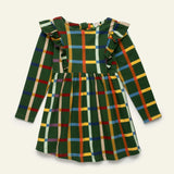 Fall Grid Ruffle Dress