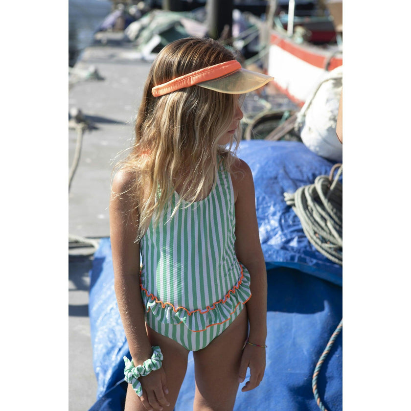 Pop stripes ruffles swimsuit