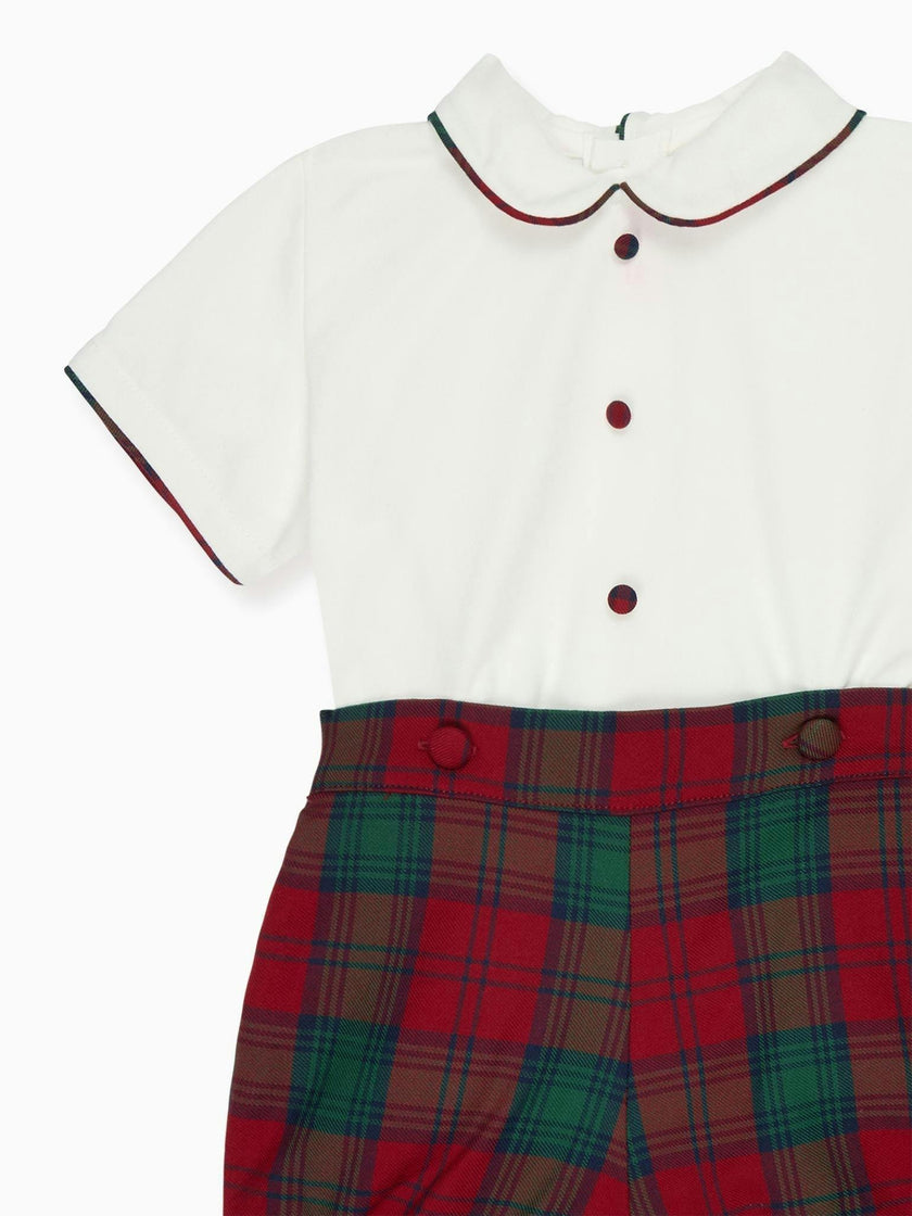 Red Tartan Pablo Baby Boy Set