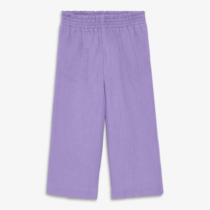 Clearance kids cotton gauze cropped easy pant