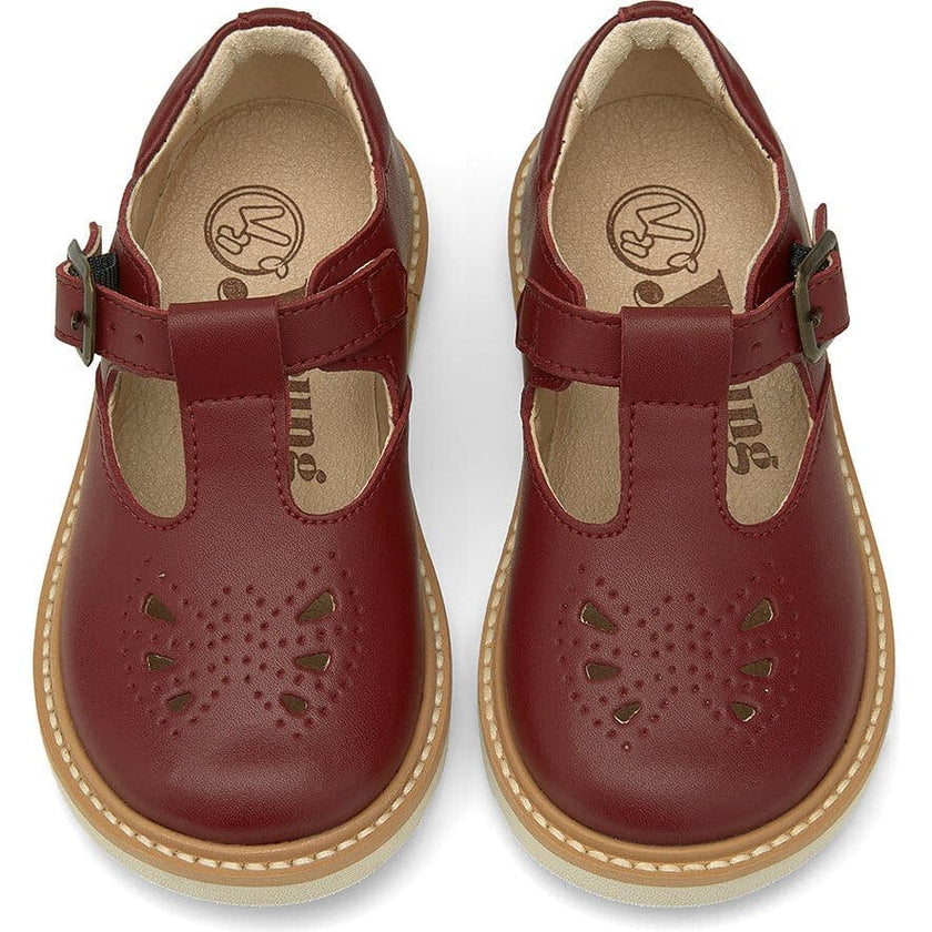 Rosie Vegan T-Bar Shoe, Burgundy