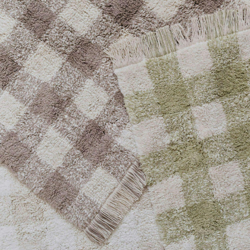 Washable Rug Vichy Marron