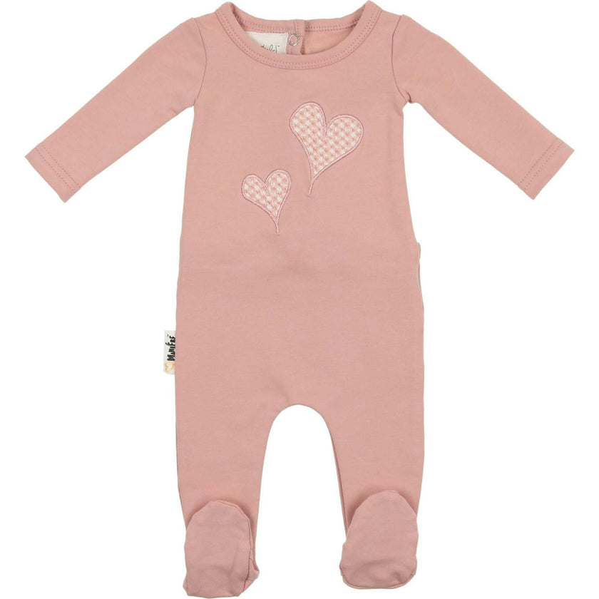 Gingham Hearts Footie