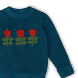 Tulips Knitted Jumper, Blue