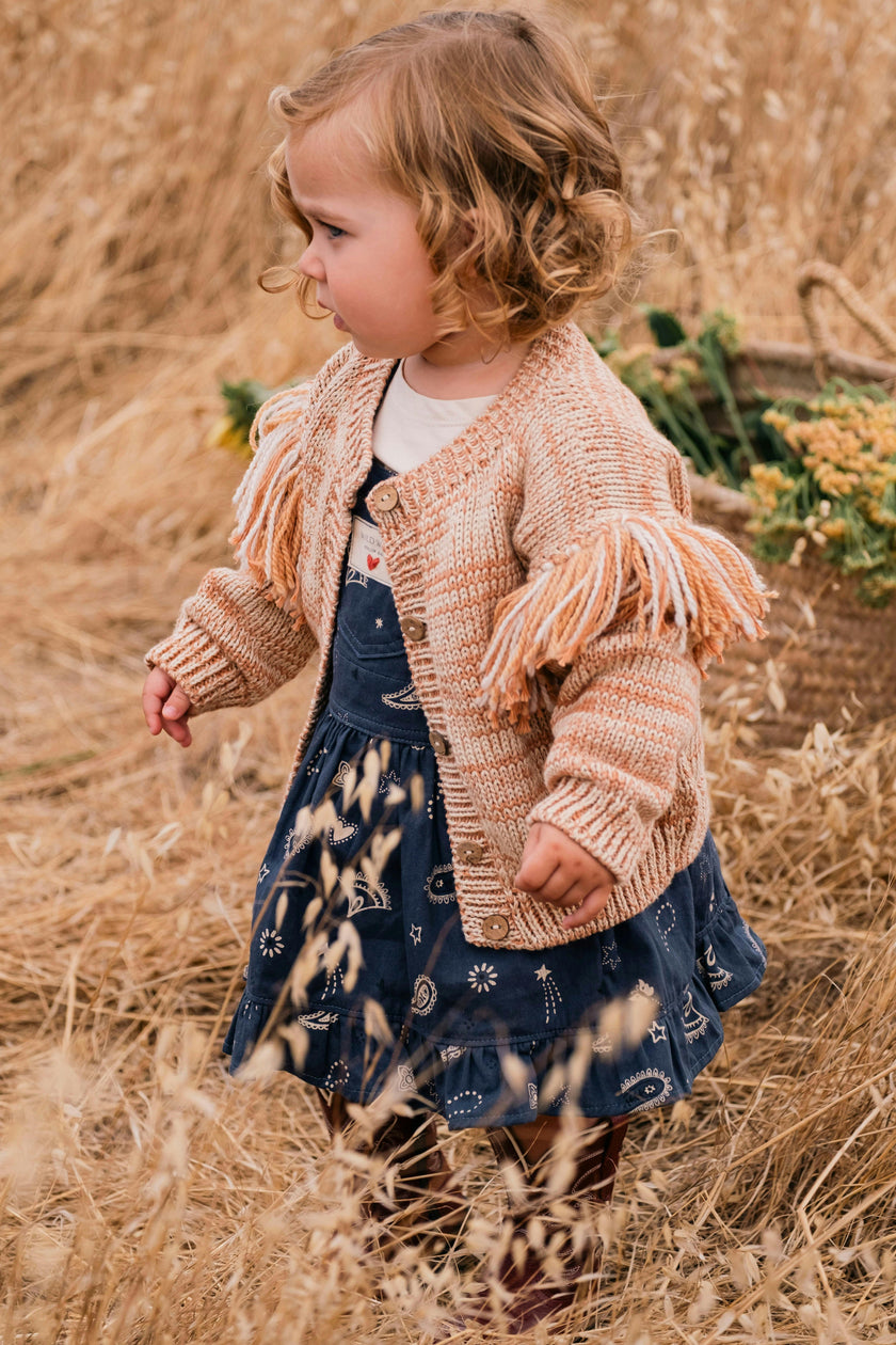 Fringed Cardigan in Prairie Sand