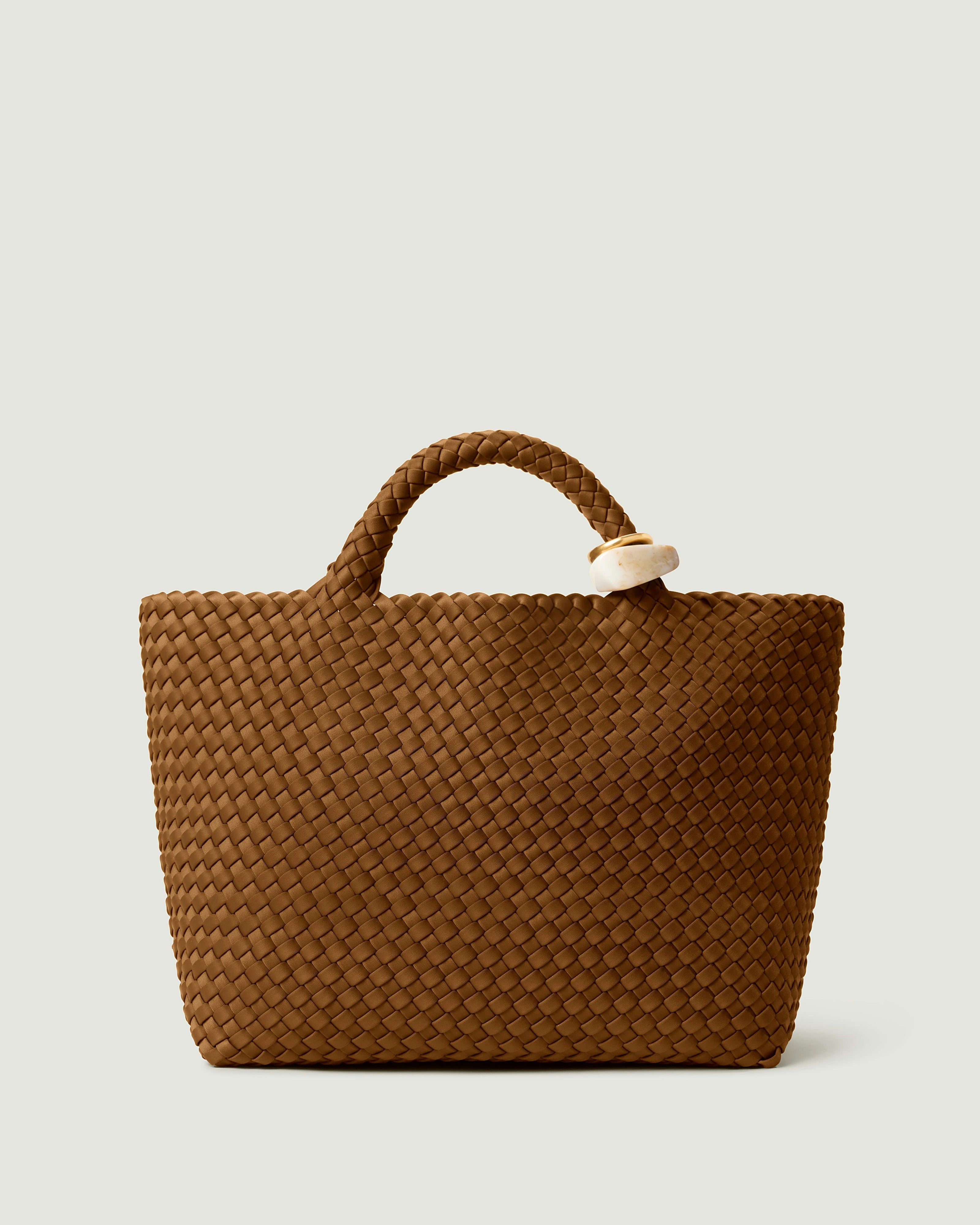 St. Barths Medium Tote Beads | Teak