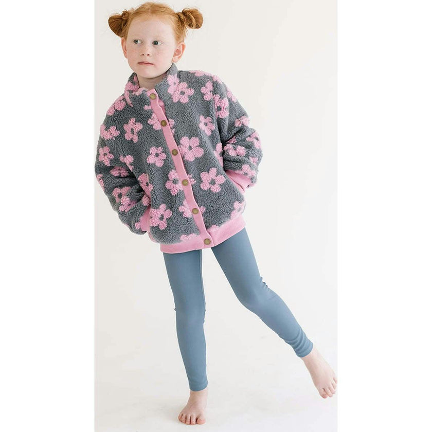 Flower Power Fleece Jacket, Multi Purple