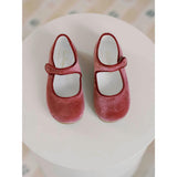 Dusty Pink Velvet Girl Mary Jane Shoes