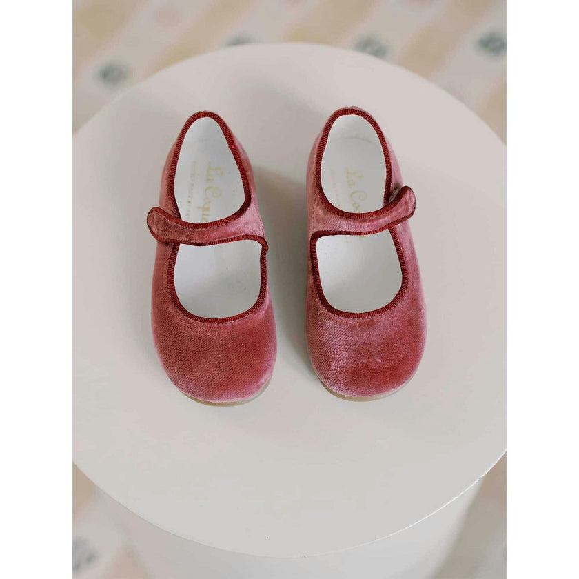 Dusty Pink Velvet Girl Mary Jane Shoes