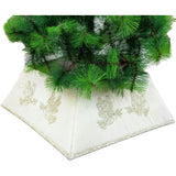 Hand Beaded Adjustable Christmas Tree Collar - Doves on White Silk