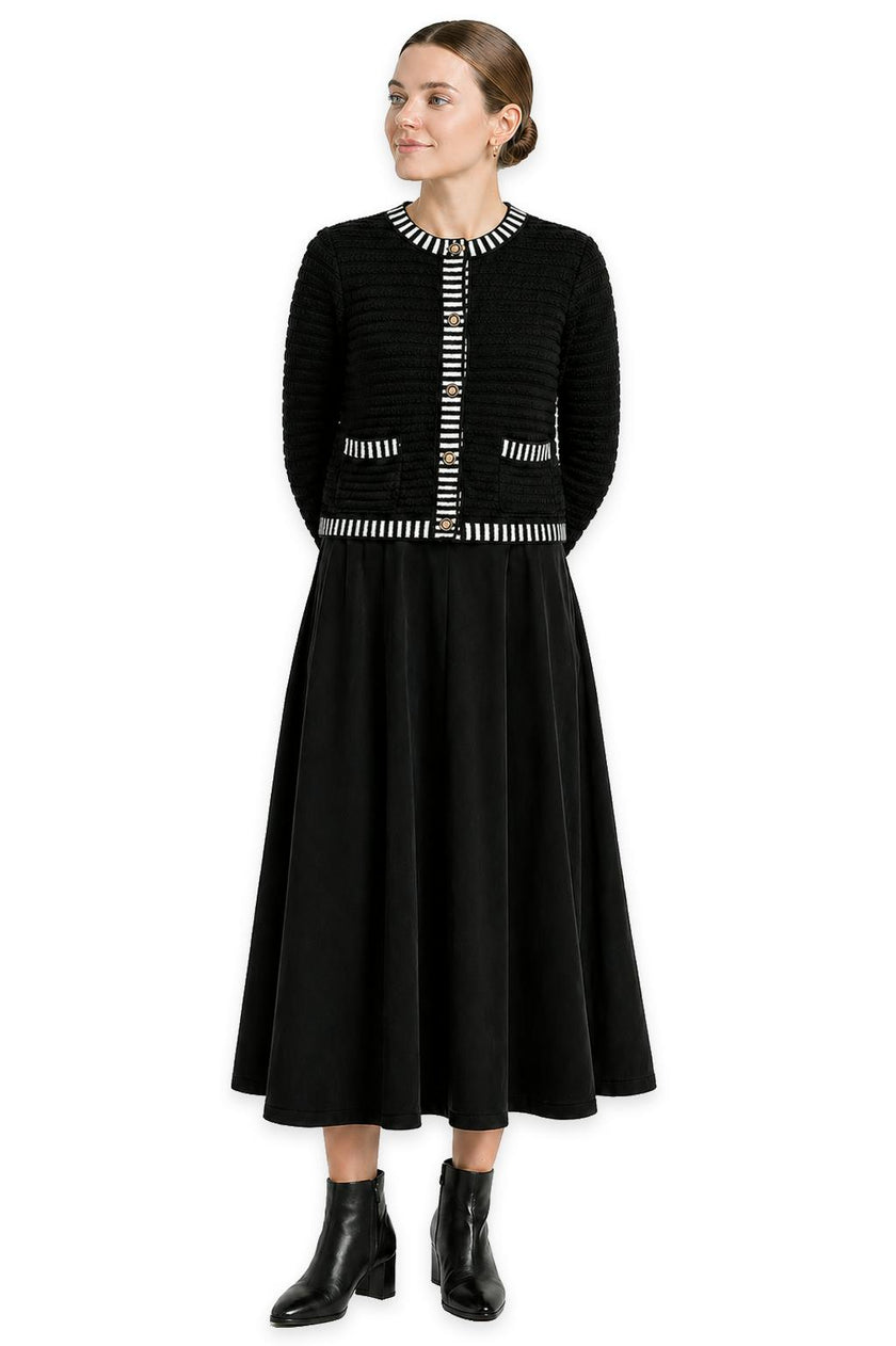 Rib Striped Trim Knit Vest