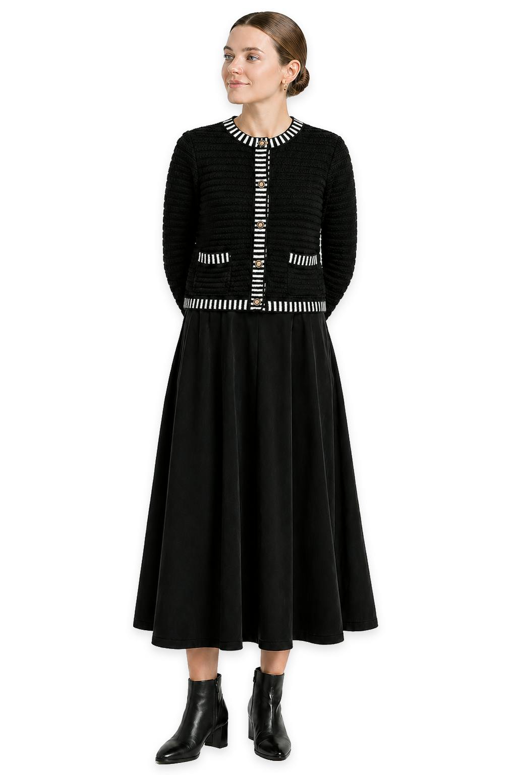 Rib Striped Trim Knit Vest
