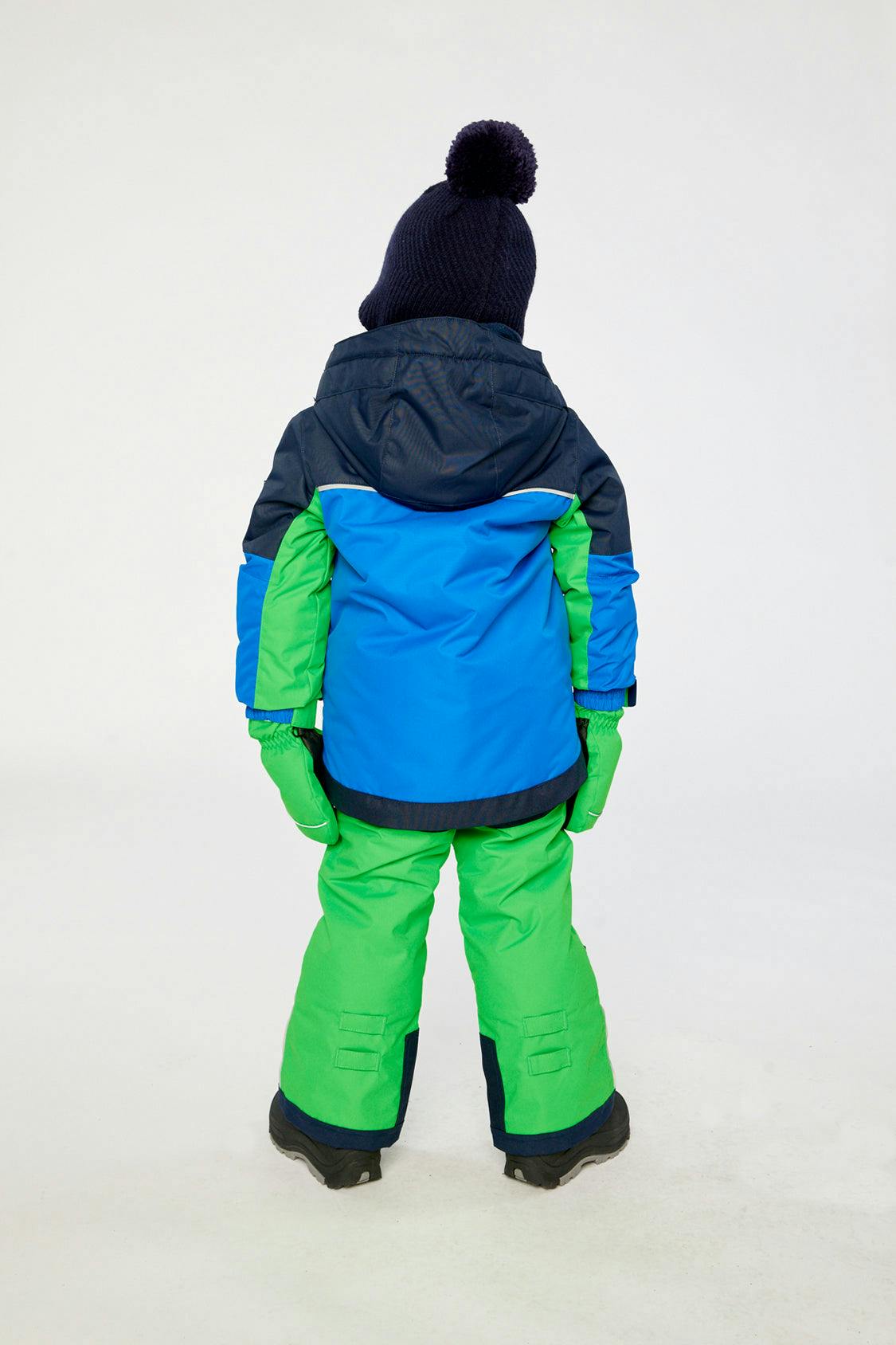 Two Piece Play Snowsuit Royal Blue And Green Colorblock