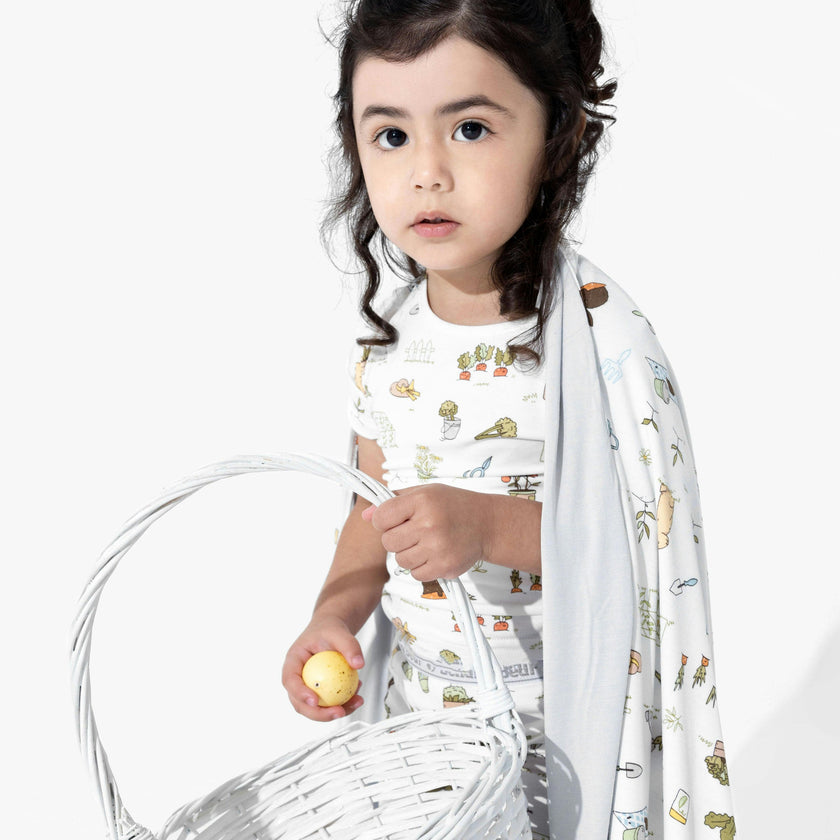 Bunny Garden Bamboo Kids Pajama Short Set