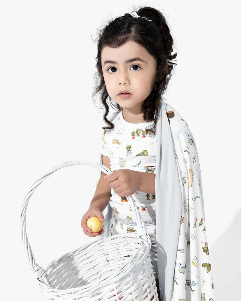 Bunny Garden Bamboo Kids Pajama Short Set