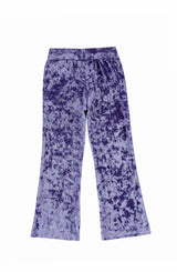 Velvet Yoga Pant with Embroidered Hearts, Purple