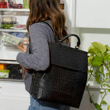 Women's Vegan Leather Padded Laptop Sleeve Backpack