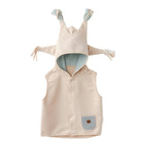Beige Circus Party Tassels Vest