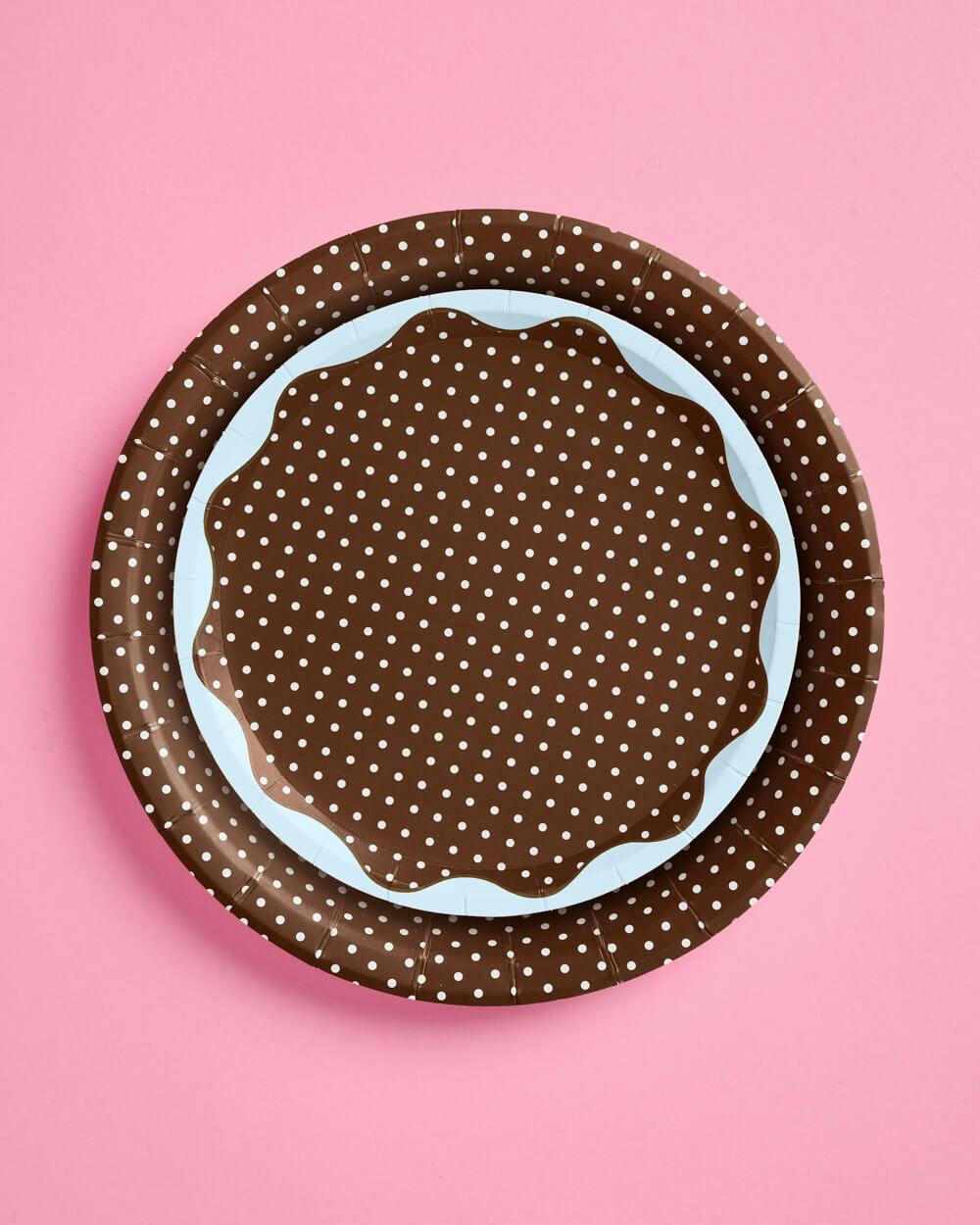 Brown + Blue Plates - 32 paper plates, 2 sizes
