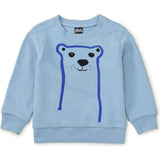 Babys Face Graphic Print Long Sleeve Popover, Blue