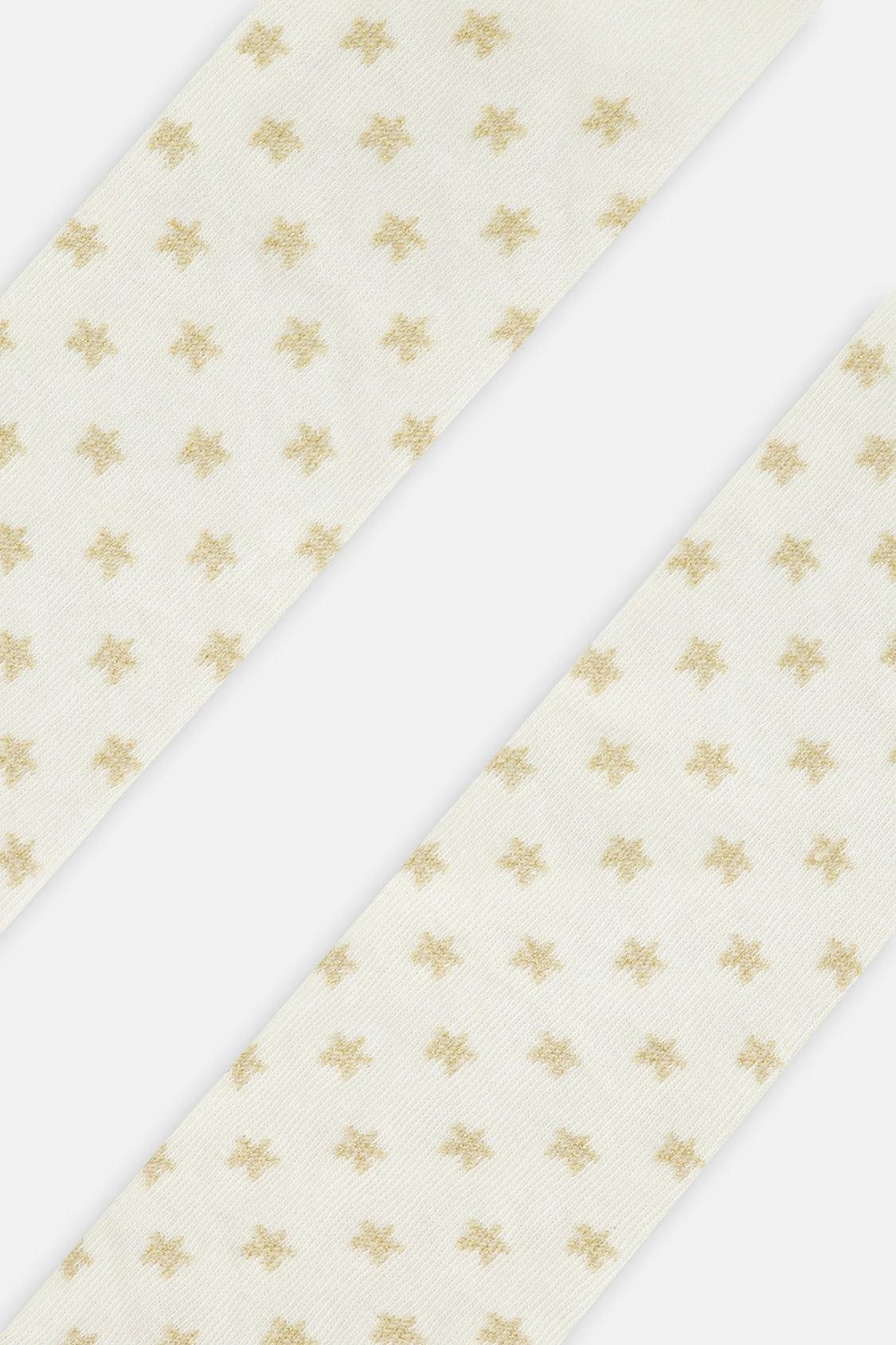 Knit Heart Tights Off-White