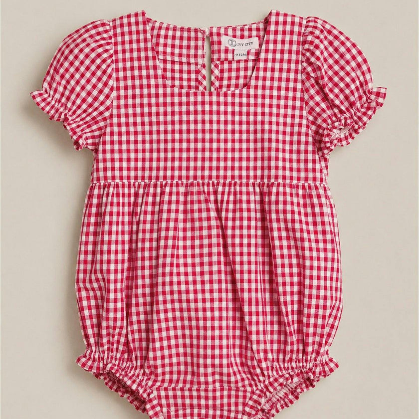 Baby Jessie Romper in Red Gingham