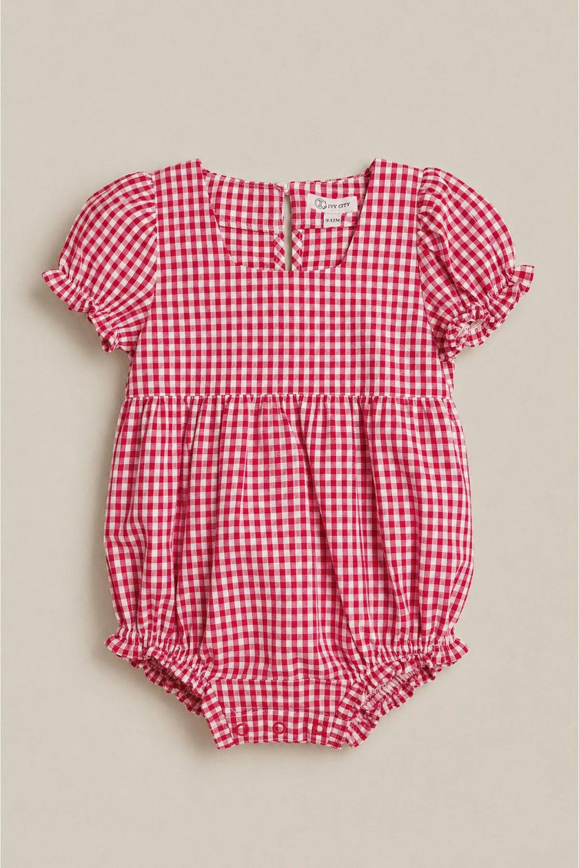 Baby Jessie Romper in Red Gingham