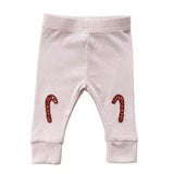 Girls Patch Ribbed Leggings in Owl on Lavender Cloud
