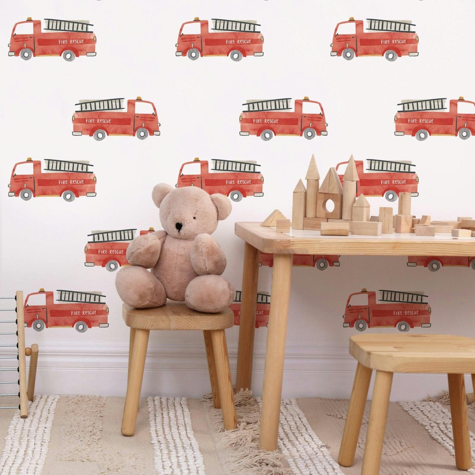 Fire Trucks • Peel-and-Stick Wall Decals