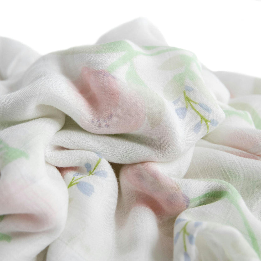 Deluxe Muslin Swaddle Blanket - Pink Peony