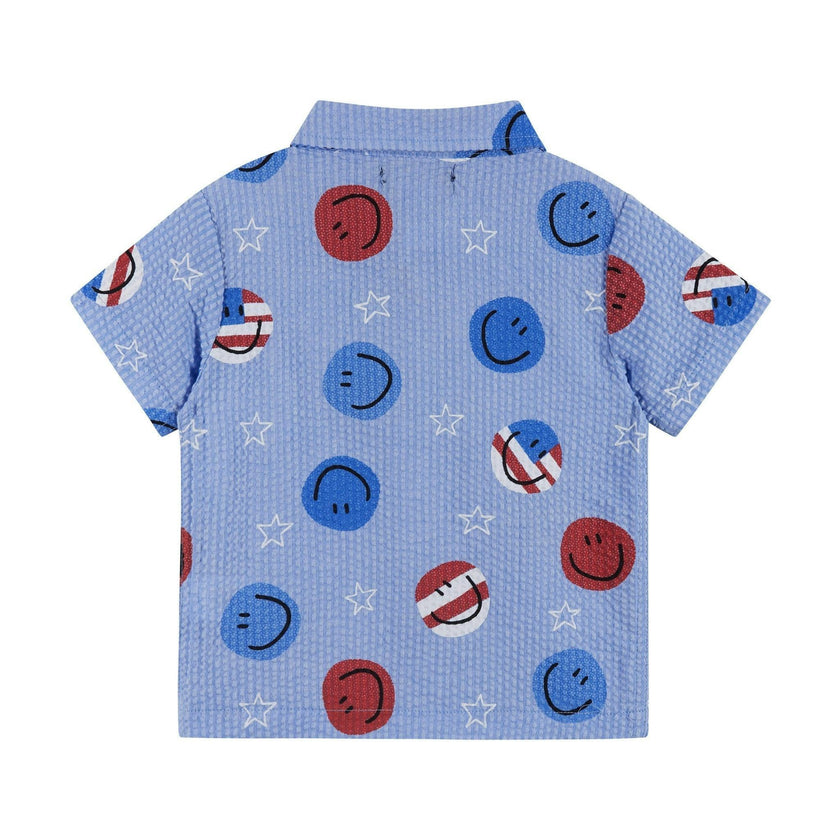 Infant Boys Short Sleeve Seersucker Set | Patriotic Smiles