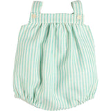 Wimbledon Stripe Button Detail Romper in Green (3mths-2yrs)
