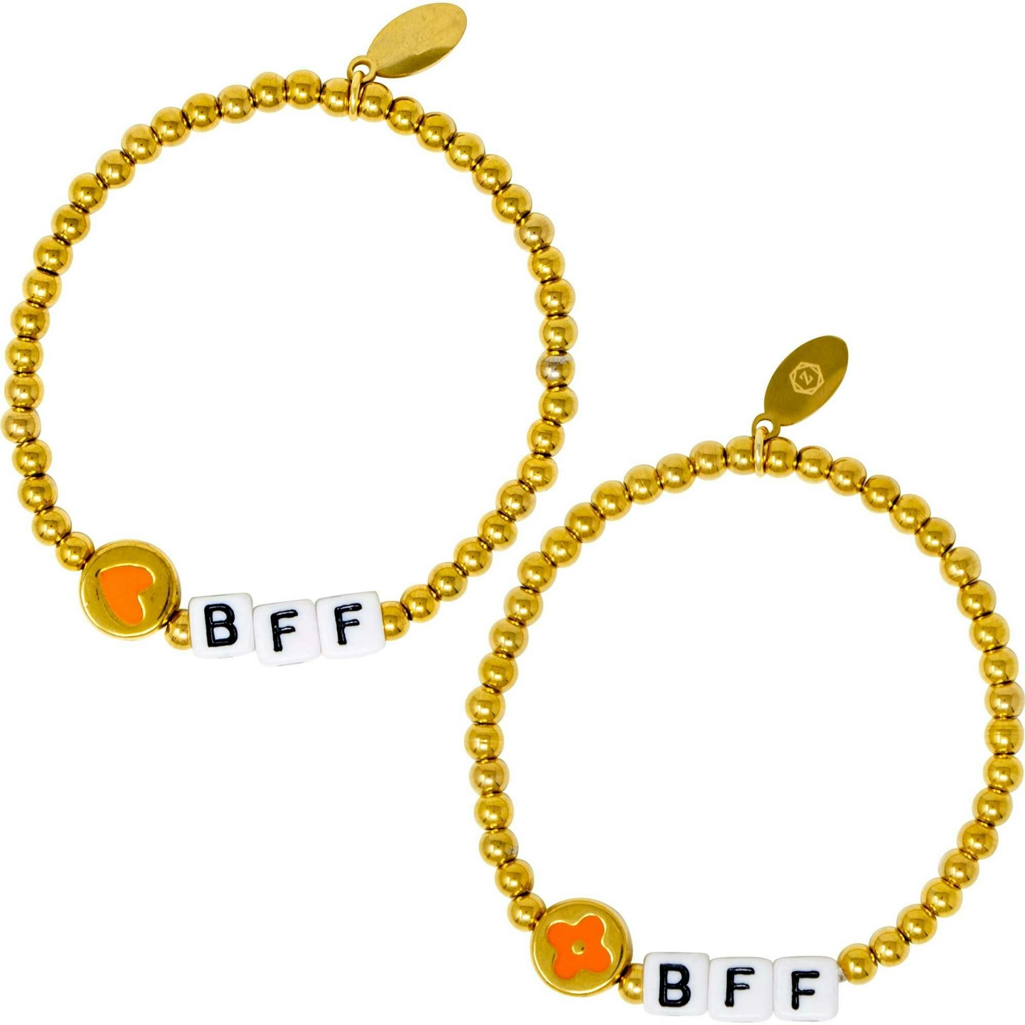 Girl's BFF / Heart Bead Bracelet Set