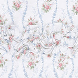 Heirloom Rose Stripe - 2 Way Ruffle Back Zipper Footie