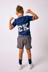 gingham retro super short with navy piping