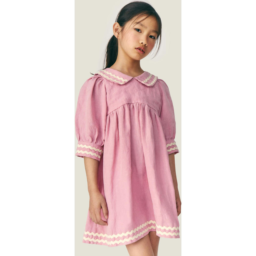 Mipounet SS26 Isaline Linen Collared, Pink